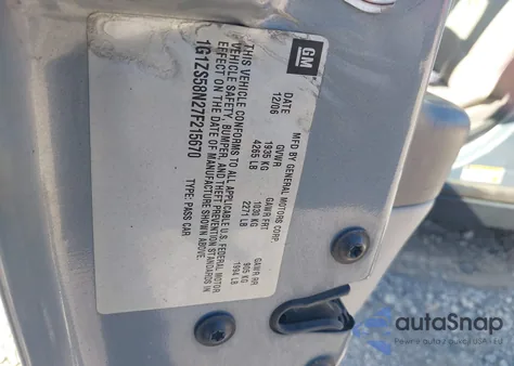 2007 Chevrolet Malibu Ls from USA, damaged, VIN 1G1ZS58N27F215670